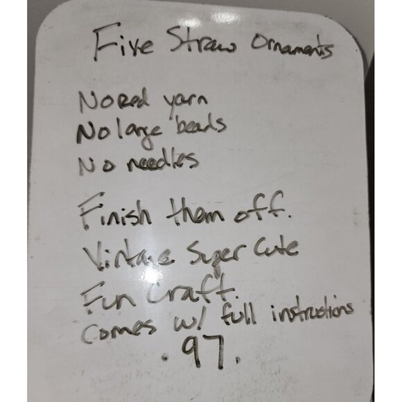 Vintage Straw Ornament Kit 4.5"x 4.5" DIY Craft Set Includes Beads Yarn Plast - Picture 8 of 8